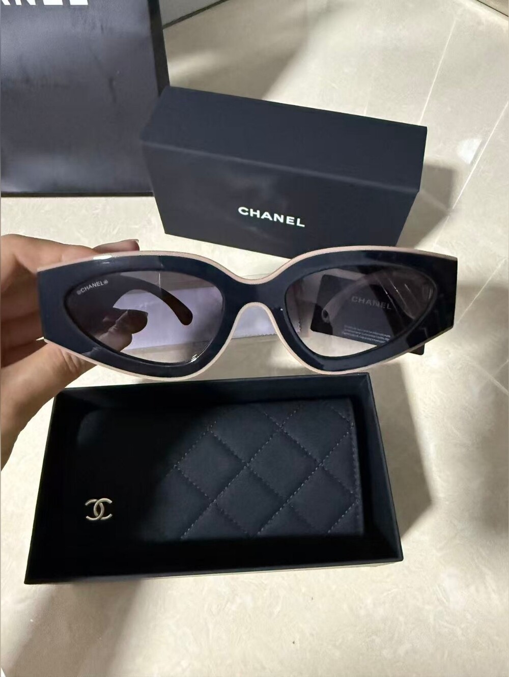 CHANEL Cat-Eye Sunglasses with CC Emblem